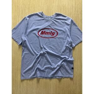 Mmlg Logo Tee – 87MM Light Blue with Red Oval Print – Korean Streetwear – Size L